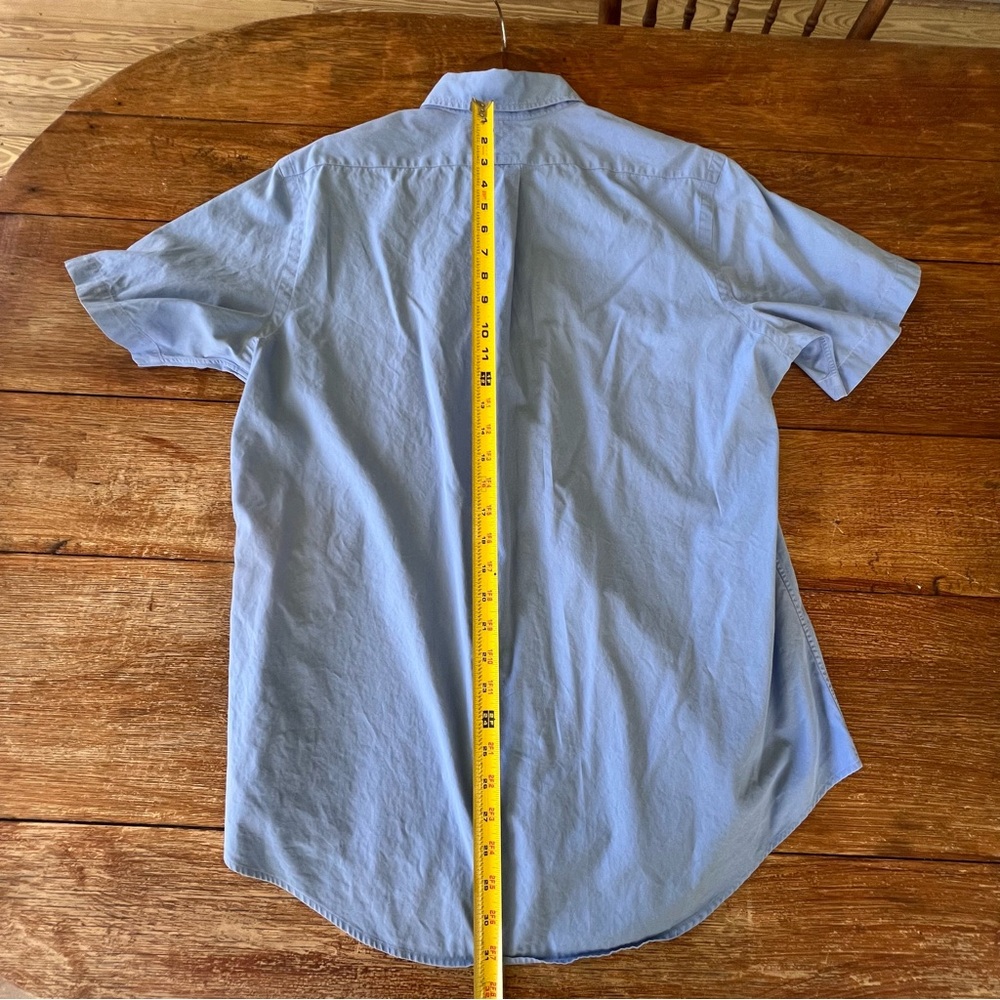 Ralph Lauren Custom Fit Men's Button Down Blue Short Sleeve Cotton Shirt L - Picture 14 of 15